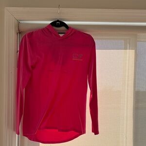 Vineyard Vines Pink Hooded Long-Sleeve Top